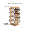 Bamboo Spice Organizer Rotating Spice Rack for Kitchen