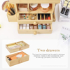 Bamboo Makeup Storage Organizer Standing Cosmetics Box Stand 