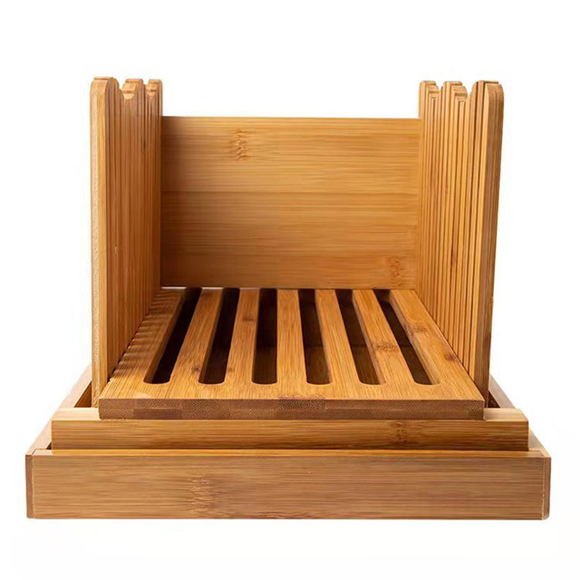 Bamboo Wood Bread Cutting Board Bread Slicer With Knife