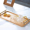 Bamboo Breakfast Wood Serving Tray With Metal Handle