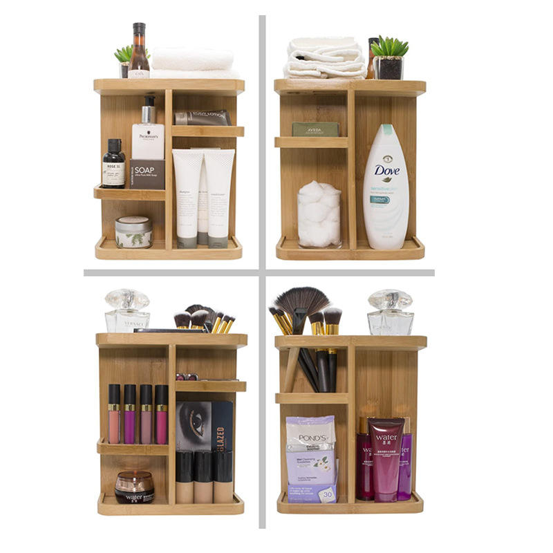 Bamboo Desktop Storage Shelf Standing Type Organizer 