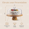 Cake Stand with Dome Cover, Natural Acacia Wood Multifunctional Display Stand for Party & Events