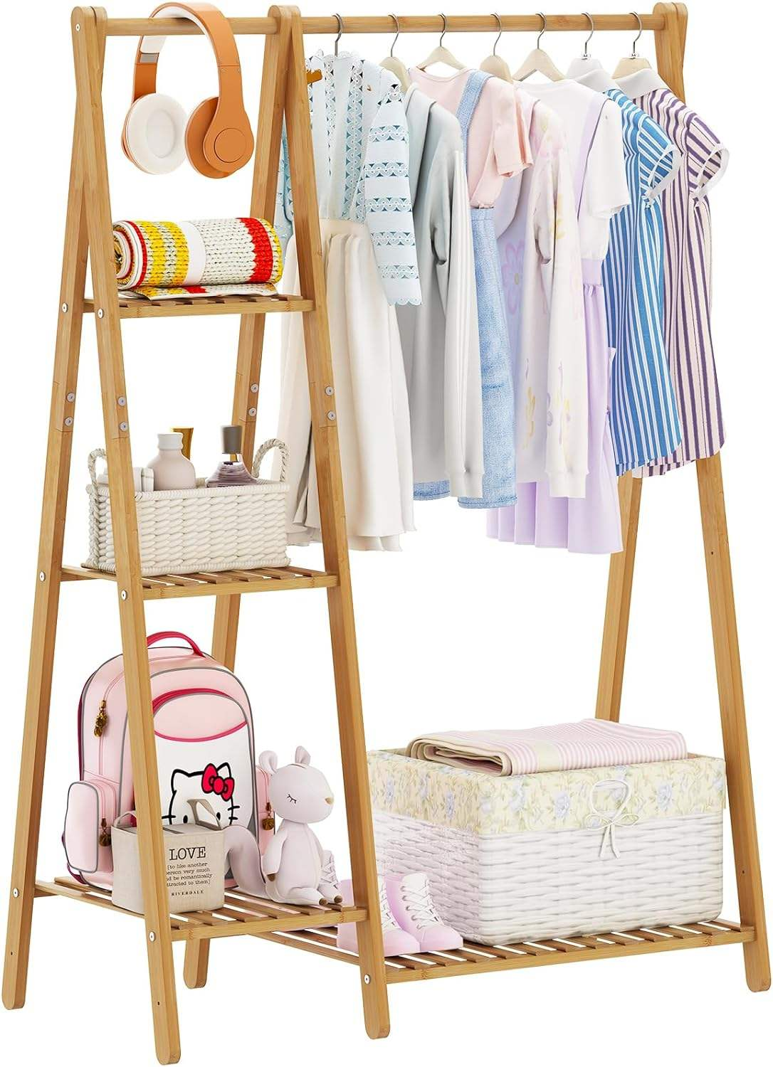 Standing Shoe Coat Racks Luxury Pannier Bag Storage Rack Floor Bedroom Hanger Kids Clothes Hanging Rack