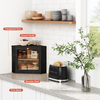 Black Bread Storage Container Double-layer Bamboo Bread Box for Homemade Bread Kitchen Cabinet Lacquer Large Capacity Storage Bread Bin