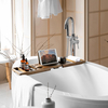  Bathtub Caddy Tray Modern Bathtub Tray Adjustable Width Wine Holder Tablet with Phone Stand Bath Tablet Stand & Non-Slip Grip Spa-Grade Organizer