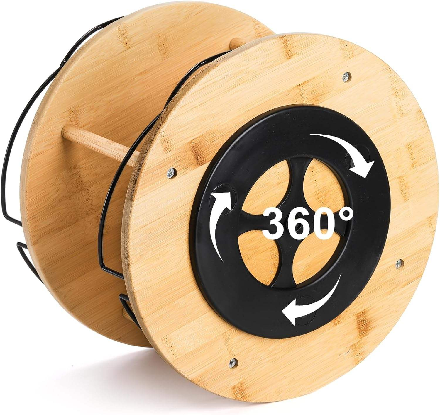 Bamboo Rotating Spice Rack Dinnerware And Seasoning Bottles 2-Tier Lazy Susan Rack for Kitchen Countertop