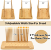 3-in-1 Large Bamboo Bread Box with Cutting Board Lid Bread Slicer Modern Kitchen Storage Bin for Bread Snack and Sundries Organization