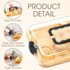 Bamboo Chopping Board Locking Acrylic Lid Cheese Charcuterie Serving Picnic Camping Outdoor Food Tray Cheese Platter