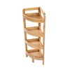 Natural Bamboo 4-Tier Corner Shelf 60s Tool-Free Assembly Shower Storage Rack Waterproof Modular Organizer for Bathroom Kitchen & Living Room