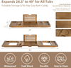  Bathtub Caddy Tray Modern Bathtub Tray Adjustable Width Wine Holder Tablet with Phone Stand Bath Tablet Stand & Non-Slip Grip Spa-Grade Organizer