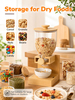Large Capacity Cereal Dispenser Countertop Airtight Cereal Containers Storage with Bamboo Base & Lid Dry Food Dispenser for Cereal Kitchen Pantry Organization