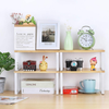 Bamboo Cabinet Organizer Shelf Spice Rack Set of 2 Kitchen Counter Shelves Stackable Kitchen Shelves Organizer Pantry Cupboard Dish Mug Cup Storage Shelf