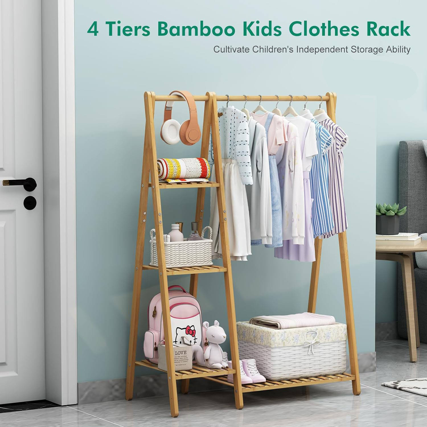 Standing Shoe Coat Racks Luxury Pannier Bag Storage Rack Floor Bedroom Hanger Kids Clothes Hanging Rack