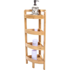 Natural Bamboo 4-Tier Corner Shelf 60s Tool-Free Assembly Shower Storage Rack Waterproof Modular Organizer for Bathroom Kitchen & Living Room