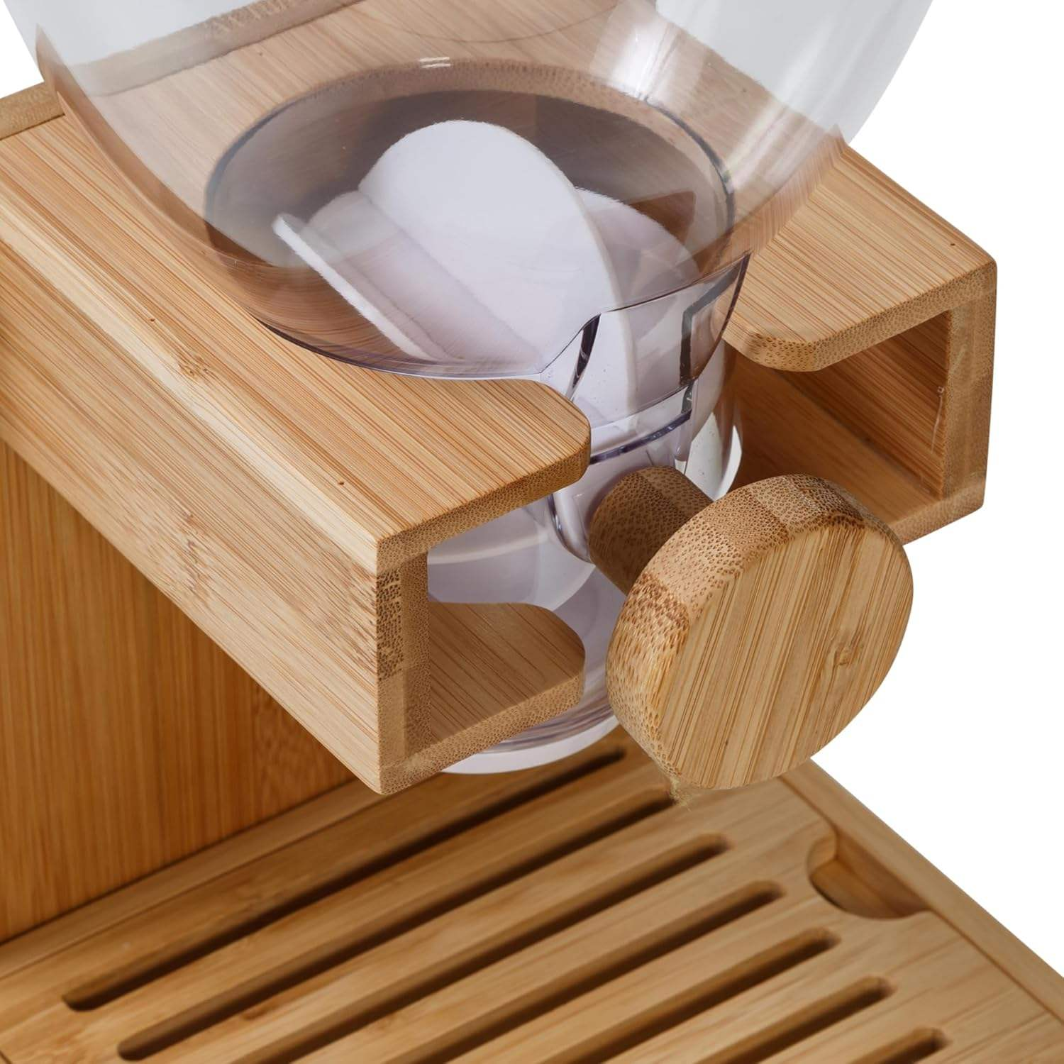 Large Capacity Cereal Dispenser Countertop Airtight Cereal Containers Storage with Bamboo Base & Lid Dry Food Dispenser for Cereal Kitchen Pantry Organization