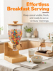 Large Capacity Cereal Dispenser Countertop Airtight Cereal Containers Storage with Bamboo Base & Lid Dry Food Dispenser for Cereal Kitchen Pantry Organization