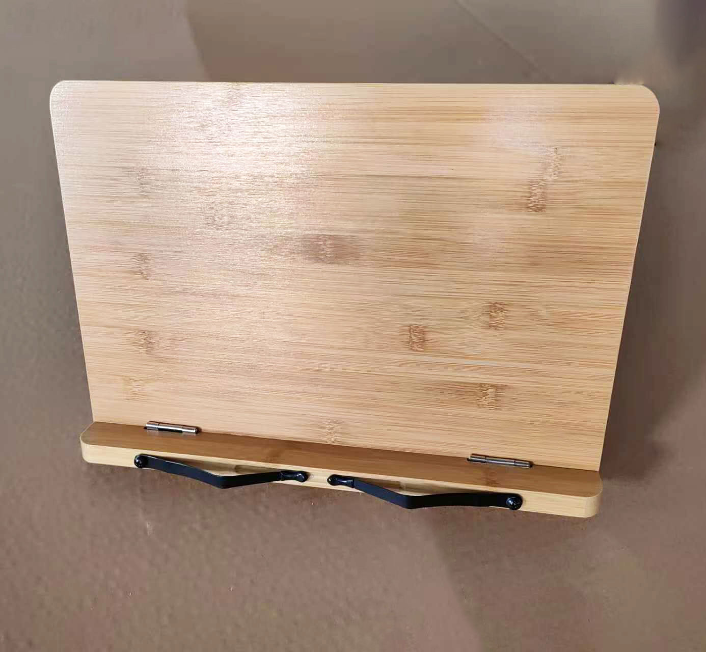 Bamboo Adjustable Book Stand, Portable Stable Cookbook Holder for Desk Use