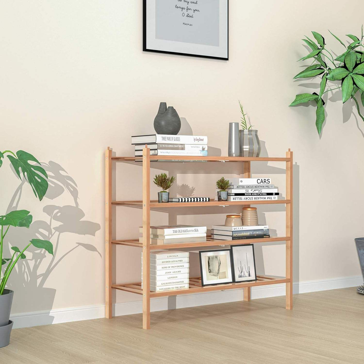 Hot Sale Bamboo Shoe Rack Furniture Shoe Rack Stand for Shoes 2-Tier Bamboo Stackable Shelf Storage Organizer Storage Rack