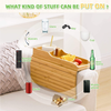 Natural Bamboo Foldable Sofa Arm Tray 3 in 1 Anti Slip Cup Holder Phone Remote Organizer for Living Room Home Couch Tray