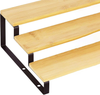 Eco-friendly 3 Tier Expandable Display Shelf Set of 2 Bamboo Spice Rack Countertop Organizer with Steel Spice Organizer for Kitchen Cabinet
