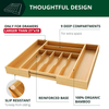 Bamboo Cutlery Tray New Cutlery Tray Flexible Bamboo Drawer Organizer Silverware Organizer Utensil Holder for Kitchen Use