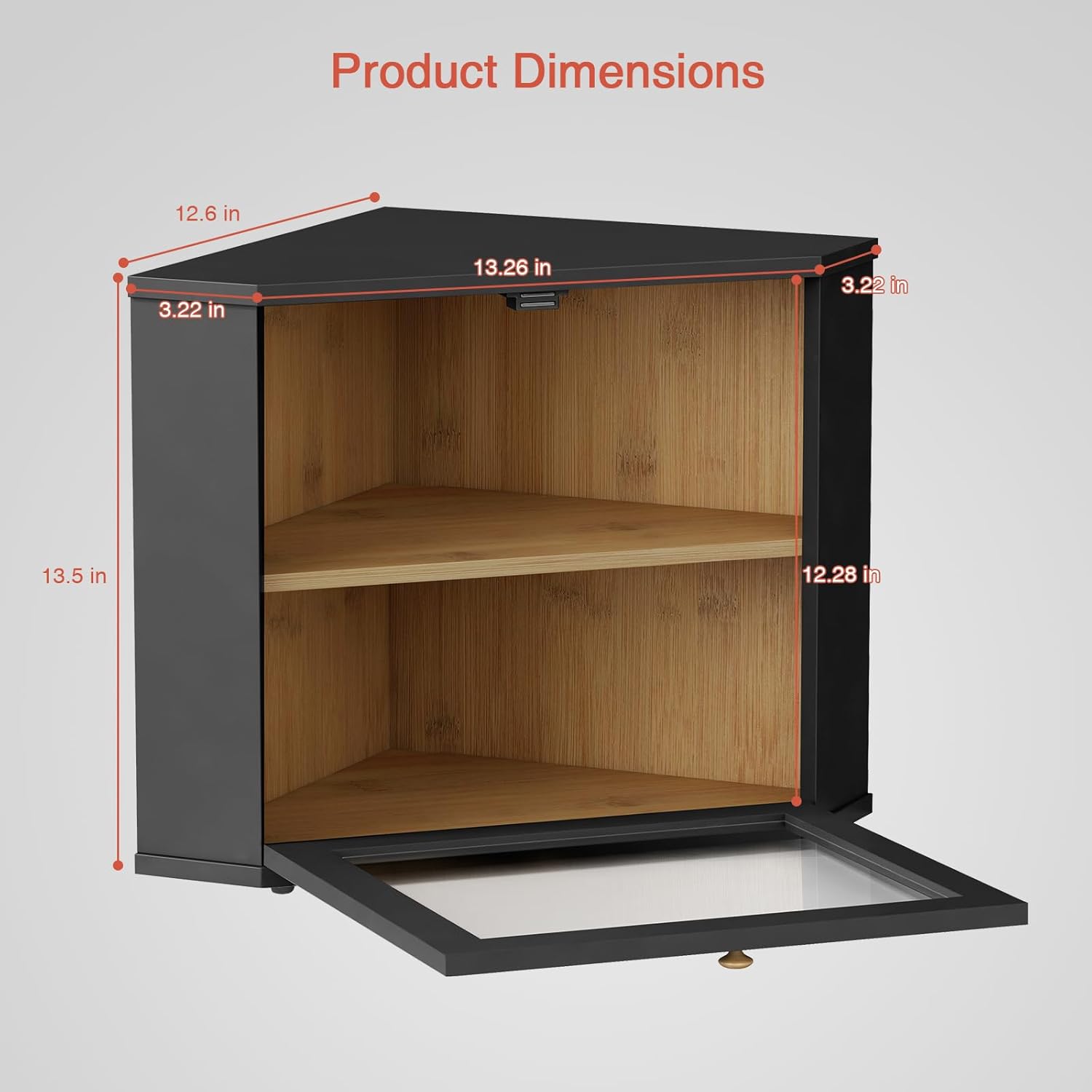 Black Bread Storage Container Double-layer Bamboo Bread Box for Homemade Bread Kitchen Cabinet Lacquer Large Capacity Storage Bread Bin
