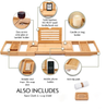 Adjustable Foldable Bamboo Bathtub Caddy Tray Good Quality Expandable Bamboo Bathtub Rack Shower Tray With Extending Sides And Wine Holder