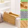 Natural Bamboo Foldable Sofa Arm Tray 3 in 1 Anti Slip Cup Holder Phone Remote Organizer for Living Room Home Couch Tray