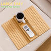 Natural Bamboo Foldable Sofa Arm Tray 3 in 1 Anti Slip Cup Holder Phone Remote Organizer for Living Room Home Couch Tray