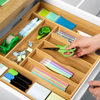 Bamboo Cutlery Tray New Cutlery Tray Flexible Bamboo Drawer Organizer Silverware Organizer Utensil Holder for Kitchen Use