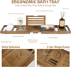  Bathtub Caddy Tray Modern Bathtub Tray Adjustable Width Wine Holder Tablet with Phone Stand Bath Tablet Stand & Non-Slip Grip Spa-Grade Organizer