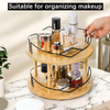 Bamboo Rotating Spice Rack Dinnerware And Seasoning Bottles 2-Tier Lazy Susan Rack for Kitchen Countertop