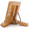 Bamboo Adjustable Book Stand, Portable Stable Cookbook Holder for Desk Use