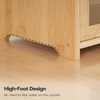 2 Tier Roll Top Natural Bamboo Bread Box Ventilated Large Capacity Bread Storage Container with Adjustable Removable Shelf & See-Through Acrylic Lid, Space Saving Food Keeper for Kitchen Countertop