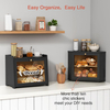 Black Bread Storage Container Double-layer Bamboo Bread Box for Homemade Bread Kitchen Cabinet Lacquer Large Capacity Storage Bread Bin